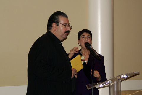 Pastor Andy and Joanne speaking
